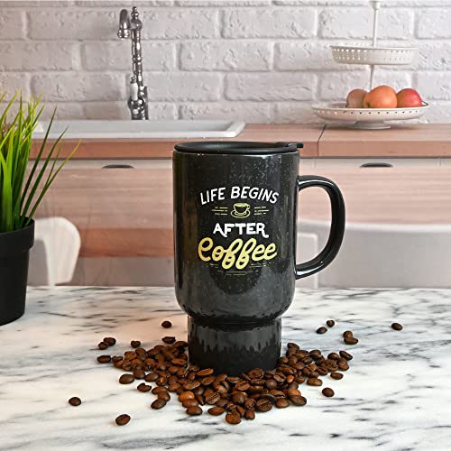 Бостон Магацински Живот Започнува По Кафе Изолирани Керамички Патување Кафе Кригла, 18 Унца