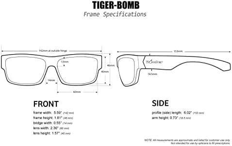 Очила за поларизирана безбедност на бомбардери за мажи, мат црна боја со поларизирана леќа за чад, ANSI Z87+ безбедносни стандарди, облога за