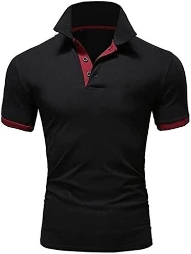 Машки кошули Rtrde Кратки ракави Мода обична цврста боја обична пролет и лето редовно вклопување поло маици за мажи
