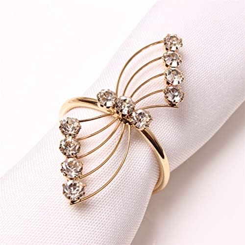 Ganfanren 12 парчиња златна салфетка прстен свадба салфетка прстен хотел свадбена маса декорација уста крпа прстен
