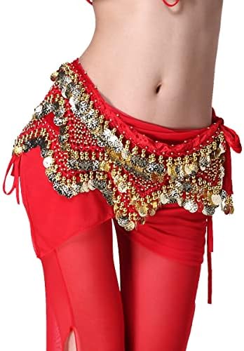 ZLTDREAM, индиски танцувачки стомак, танцувајќи додатоци за здолништа со колк со колк со златни монети