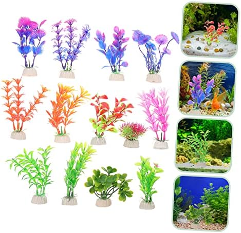 Didiseaon 5 сетови Симулација на вода за вода комбинација зелени растенија зелени украси за растенија за миленичиња аквариум