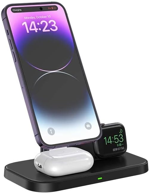 3 во 1 станица за безжично полнење магнетски полнач за телефон за iPhone 14 13 12 Apple Watch All Series AirPods 2 3 Pro Pro 2
