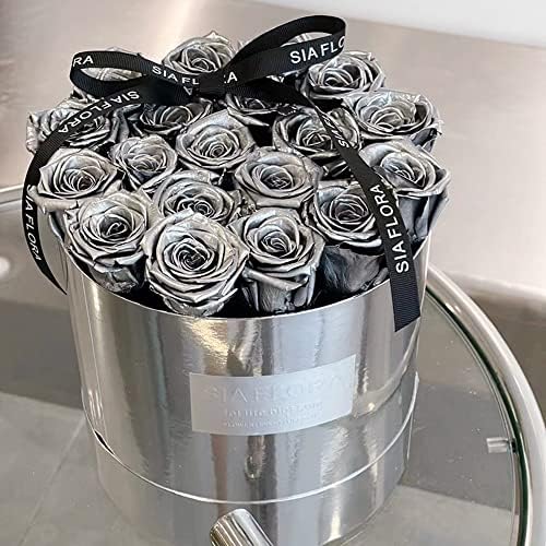 BBJ ги обвиткува сребрените кружни кутии во форма на огледало за аранжмани празен цветен цилиндер декоративна картонска кутија со капаци за пакување