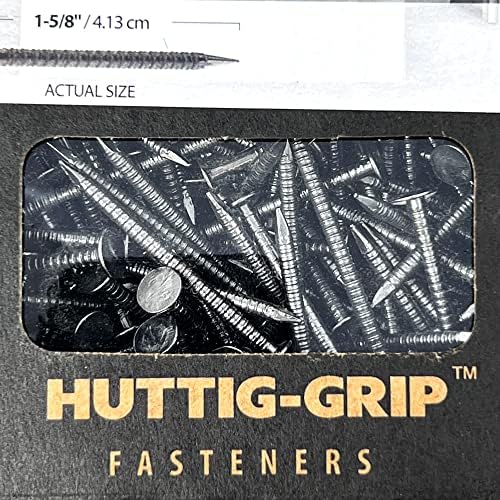 Huttig-Grip Drywall Nail 1-5/8 инчи прстен, светла завршница, 12-1/2 мерач HGN158RSDWN1-1 lb пакет од 260 нокти