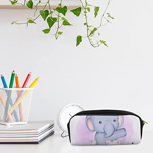Colourlife Pencil Case Tagks Elephant in a Basker Caneate Zipper торбичка торба шминка козметичка торба држач за моливи за возрасни