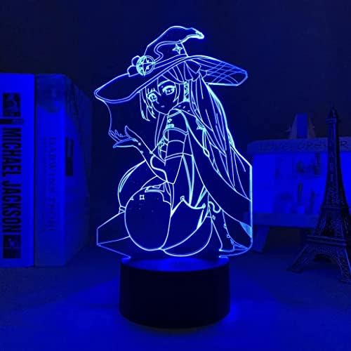 Рјуса Геншин Влијание Мона 3Д Илузија ПРЕДВОДЕНА Од Ноќно Светло, 16 Бои Столна Ламба За Украсување На Домот Роденденски Божиќни