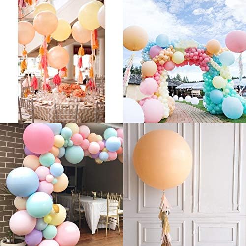 ВУМСУМ 36 инчни Пастелни Балони за Забави 5 парчиња Макарон Латекс Балони За Роденден Свадба Ангажман Годишнина Божиќ Фестивал Пикник или