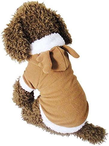 Yoption кученце куче мачка Божиќни ирваси носии, смешен фустан за миленичиња, облечена во облекување на палто со топло руно, облека за