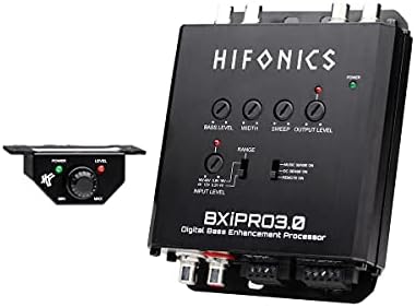 Hifonics BXiPro3.0 Процесор-Дигитален Процесор За Подобрување На Басот, Вклучен Далечински Управувач За Монтирање Цртичка, Компактен