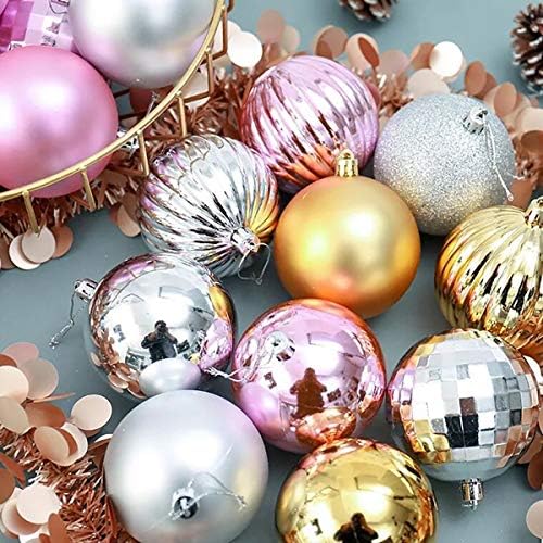 LKXHARLELYA новогодишна елка што висат украси, Божиќни топчиња украси распрскувани сјајни сјајни новогодишни украси топки Божиќни забави за домашни