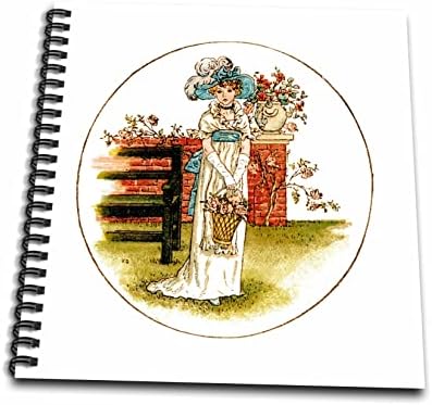 3dRose Убава Кејт Гринавеј илустрација на една девојка со кошница на. - Цртање Книги