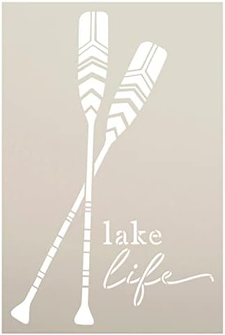 Lifeивотот на езерото со матрица од весници од Студиор12 | Занаетчиски DIY летен домашен декор | Насликајте знак на дрво на отворено | Шаблон