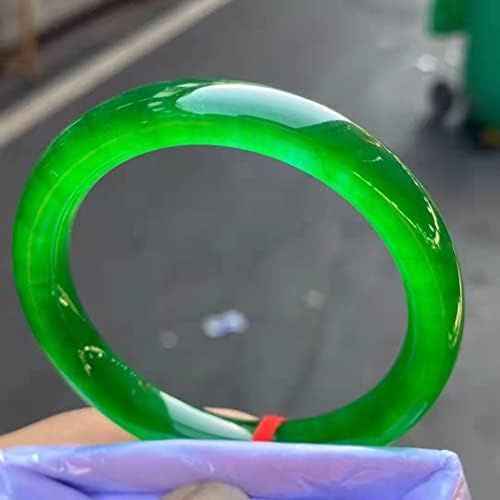 CZDYUF EIS Schwimmenden Grün Blume Armreif Jadeit Handing Smaragd Jade Armband Zarte