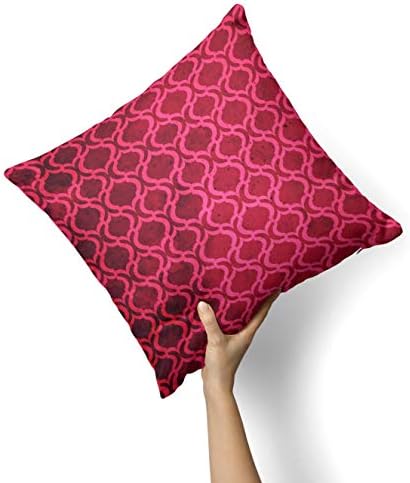 Iirov Deep Fuschia Овална шема - Прилагодено украсен украс за домашен или отворен капакот за фрлање перница плус перница поставена за софа,