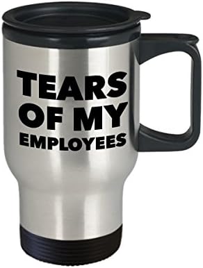 Холивуд и канап солзи на моите вработени патуваат кригла - шеф -кригла смешна - смешна чаша за кафе изолирана од не'рѓосувачки челик со капак