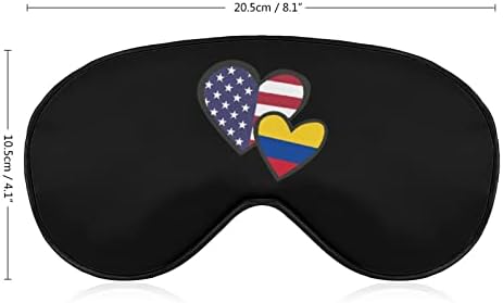 Испреплетени Срца Американско Знаме На Колумбија Маска За Очи Со Прилагодлив Ремен За Мажи И Жени Ноќно Спиење Патување Дремка