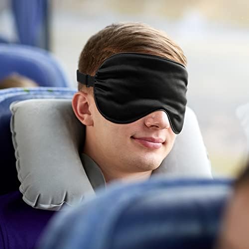 12 Парчиња Свилена Маска За Спиење Мека Маска За Очи Прилагодлив Ремен Со Врзани Очи Мазна Маска За Спиење Удобно Покривање На Очите