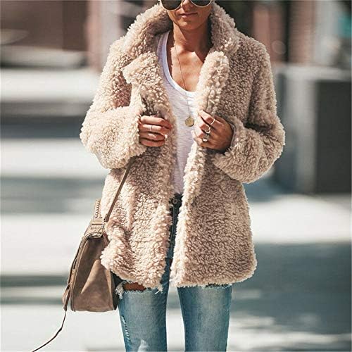 Дебели зрнести жични кадифени палто на женското црево, кардиган, зимска топлина може да издржи јака со долги ракави со палто