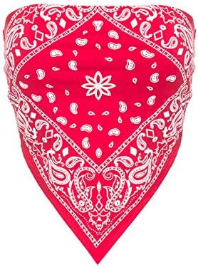 Дизајн На Оливија Женски Секси Пејсли/Вратоврска Боја Бандана Цевка Врвот Кошула-Направени ВО САД