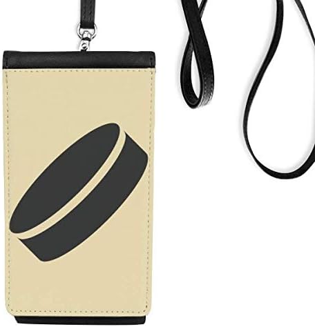 Дискус спорт Едноставна шема на геометрија Телефонска чанта чанта што виси мобилна торбичка црн џеб