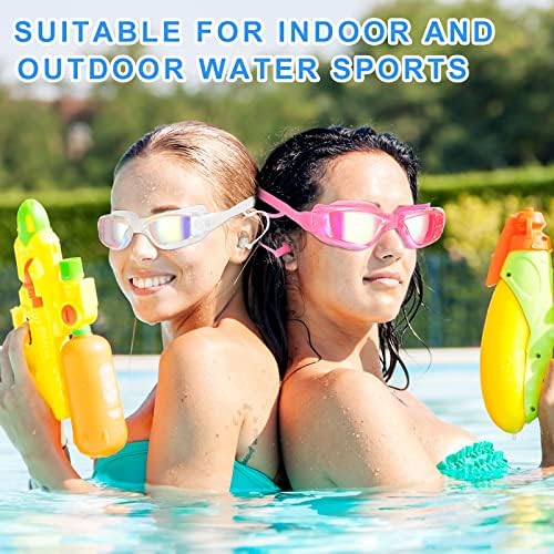 Fabbay 6 пакувања Очила за пливање против маглата за пливање без магла без протекување целосна заштита од базен за очила за возрасни жени млади