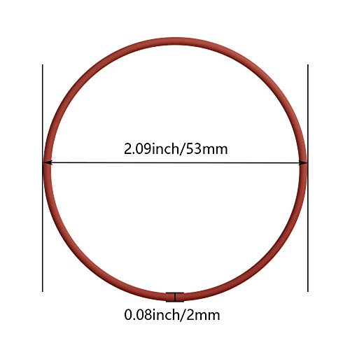 Othmro 10pcs силиконски О-прстен, 2.09inch OD, 1,93inch ID, 0,08инх ширина VMQ Ruble Peal Rings запечатување на заптивка, тркалезни О-прстени