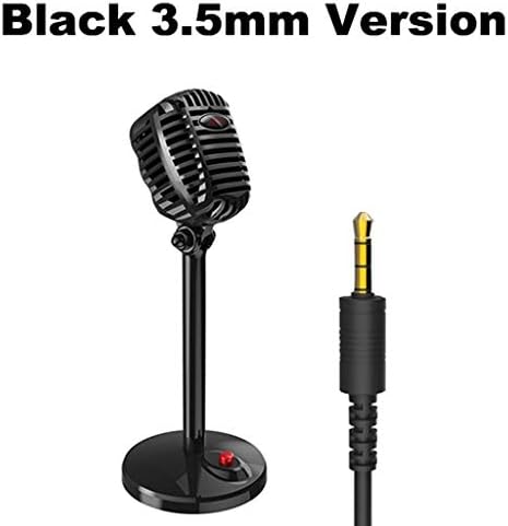 Lhllhl микрофон жичен студиски бучава за откажување на кондензатор таблета USB 3,5 mm микофон за компјутерски професионален ретро микрофон