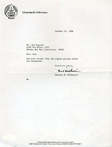 Бад Вилкинсон Оклахома Потпиша 1986 Писмо Јса Сертифициран Автограм-Колеџ Намалување На Потписи