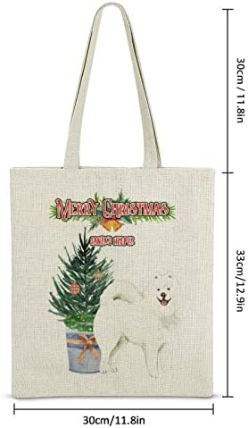 Природен памучен постелнина торба за Божиќни кучиња lубовници подароци на санта сантир растенија борови дрво со bellвонари