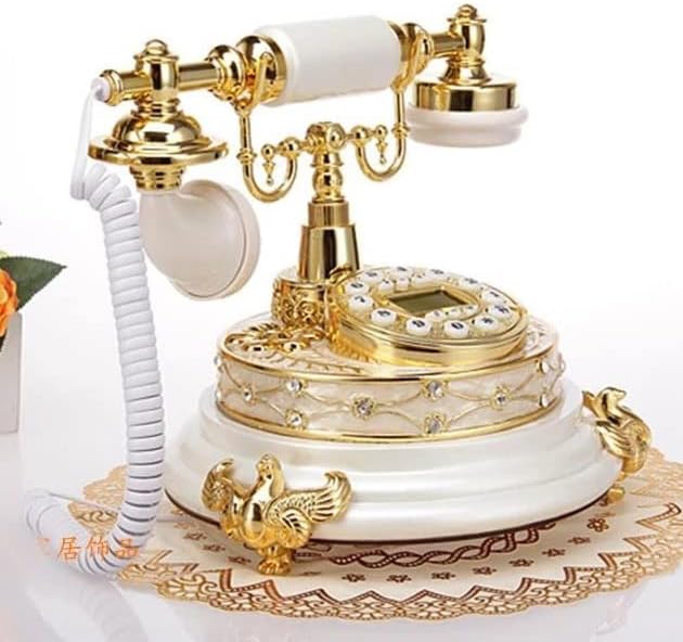 N/A антички фиксни класични ретро бело гроздобер фиксна биро телефон изработен од домашна канцеларија за смола