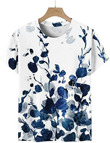 Животински печатени врвови за жени кратки ракави дами врвна обична маица маица на маички со цвеќиња цветни гроздобер сонце Y2K облека