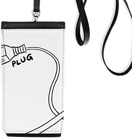 Приклучок линија за цртање на рака, телефонски паричник, виси мобилна торбичка, црн џеб