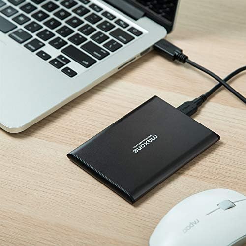 Maxone 250 GB Ultra Slim Portable External Hard Drist HDD USB 3.0 за компјутер, Mac, лаптоп, PS4, Xbox One - јаглен сив