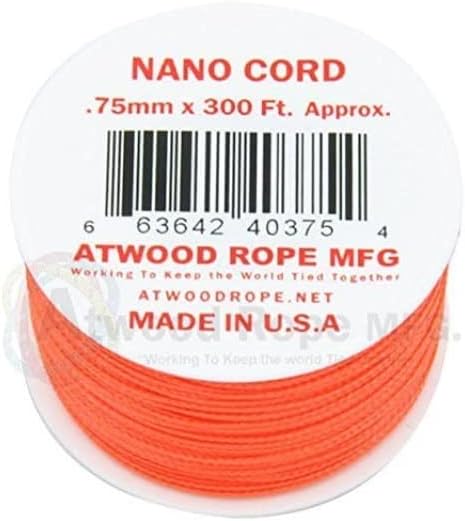 Американски јажиња Атвуд .75мм x 300 'Нано кабел Паракорд направен во САД
