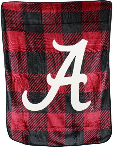 Колеџот ги опфаќа Алабама Кримсон плима Супер мек Рашел карирано ќебе, 50 x 60
