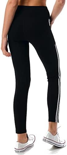 Athенски атлетски црни хеланки со високи половини на Jvini - Панталони за тренингот со странична лента за јога целосна должина и шорцеви
