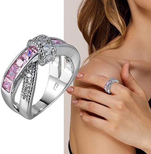 2023 година Нов повеќебоен циркон украс прстен за венчавки дами рачни украси за забави прстен целосен засилен циркон прстен роза