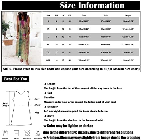 Фрагарни коктел фустани, модни жени лето лабава печатење на вратот без ракави без ракави врзан појас долг фустан