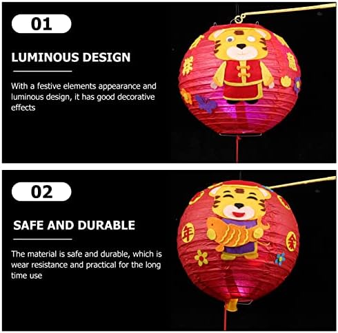 Заврши декор на отворено 3 парчиња кинески новогодишен занаетчиски комплет 2022 Декорации DIY тркалезна висечка ламба за хартија