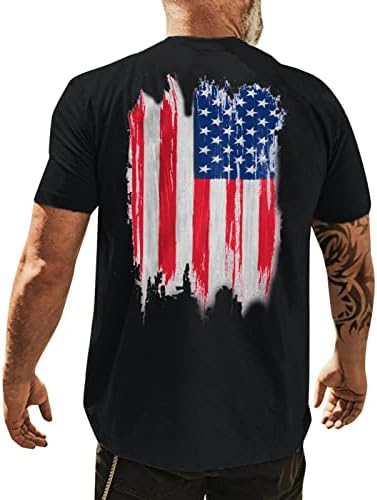 Xxbr starsвезди и ленти печати маичка за маички за мажи класичен фит екипаж патриотски САД знаме врвни војници кратки ракави маица