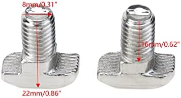 Semetall 50PCS M8 × 16mm Студиски завртки за завртки за облици за 40 серии на алуминиумски профил