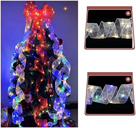 Зимски украси за мантија за дневна соба Божиќна лента самовила за самовили Божиќни предводени светла двојна лента низа светла Декорација