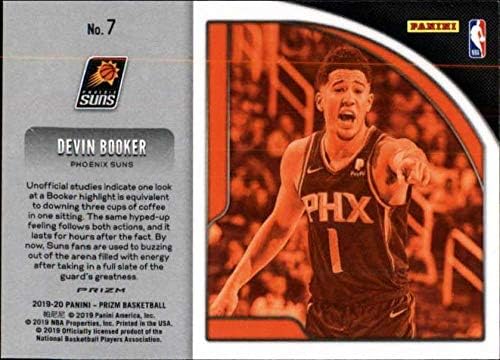 2019-20 Panini Prizm Добијте ја хиперите зелени 7 Девин Букер Феникс Сонс НБА кошаркарска трговија картичка за трговија со кошарка