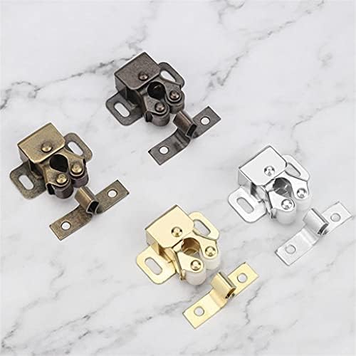 ZSEDP 1PC Prong Doors Latch Hardware Double Ball Roller Catchs Cabbold Cabinate Tool поблиску бронзено двојно ролери за заклучување брави на брави