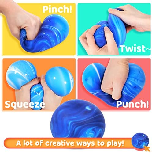 Стрес топка за возрасни; Сензорна гигантска стрес топка за олеснување на стресот на вознемиреност; Fidget Squishy Ball за Autism Add/ADHD; Стиснете