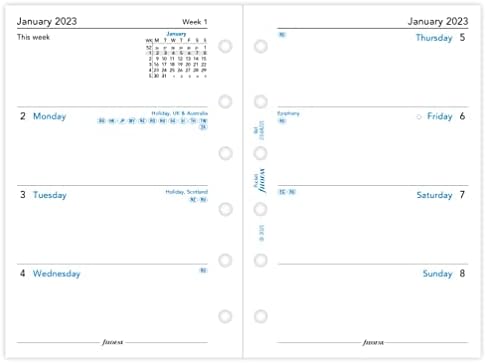 Филофакс Џеб Недела На Две Страници англиски 223 2023 Дневник, Бело