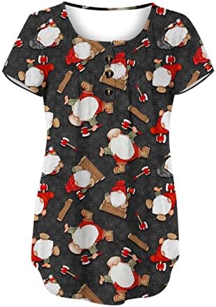Xipcokm Божиќни тимови за жени го дополнуваат обичните блузи кратки ракави v вратот маица скријте стомак лабава проточна туника
