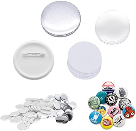 Делови на копчињата Twsoul за машина за правење значки и копчиња, школка со копче за знаци и пин назад, метално покритие, пластично