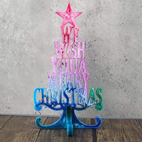 Запостави 3Д новогодишна силиконска мувла starвезда Ние ви посакуваме весела Божиќна таблета новогодишна елка DIY занаетчиска смола за